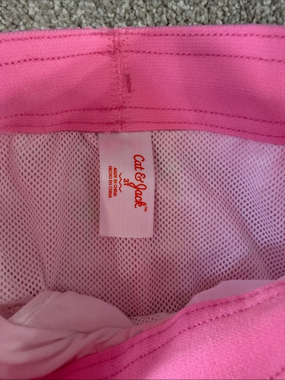 NWT Boys Cat & Jack Neon Pink Palm Print Lined Swim Shorts 3T